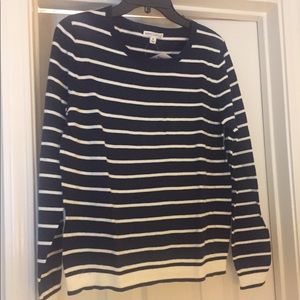 NWT Jcrew Striped Cotton sweater- navy